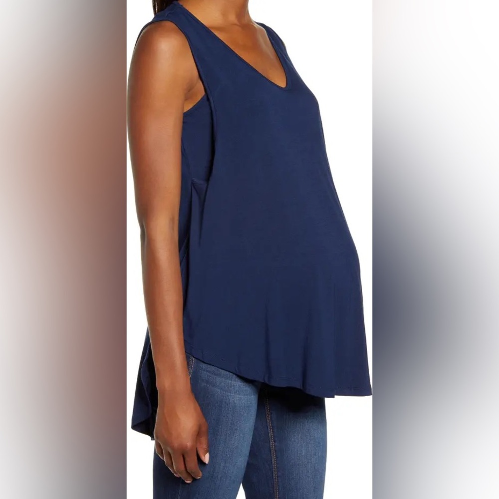 Angel Maternity Swing Maternity/Nursing Tank nwot size s navy blue - Picture 5 of 11